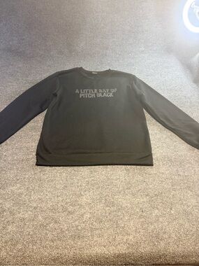 Black Men's Crewneck Sweater with 'A Little Ray of Pitch Black' Text